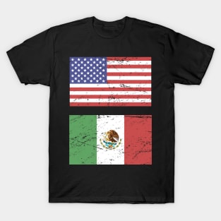 United States Flag & Mexico Flag T-Shirt